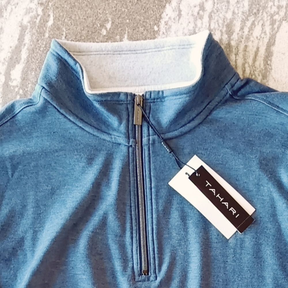 Tahari Men's Modal 1/2 Zip Pullover Sweatshirt New Size L